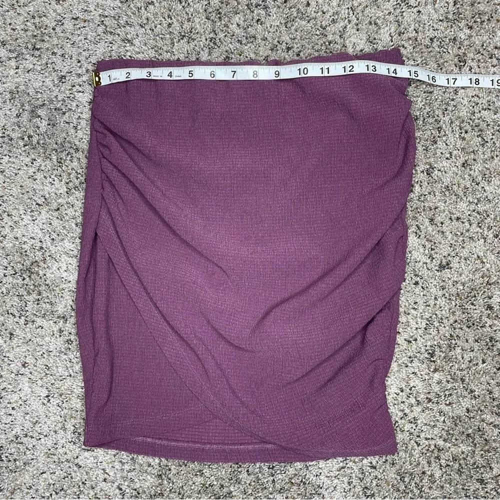 Free People Angie Wrap Mini Skirt Medium Purple Elastic Waist Stretch